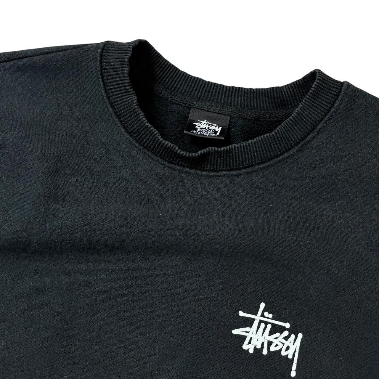Stussy black thick spellout pullover sweatshirt (M)