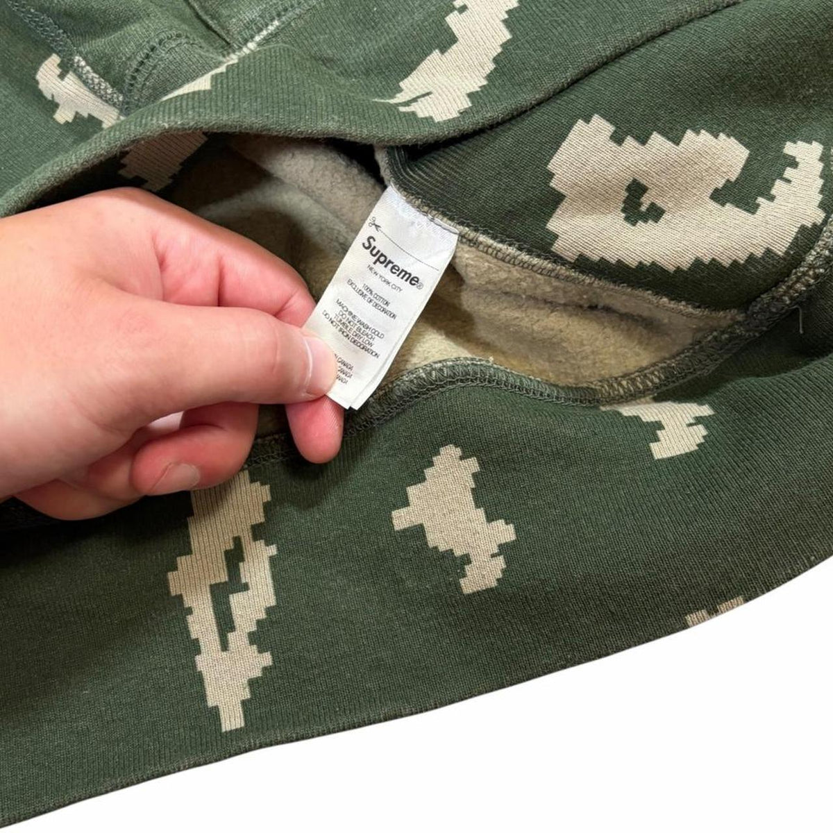 Supreme Olive Russian Digi camo box logo hoodie (L)