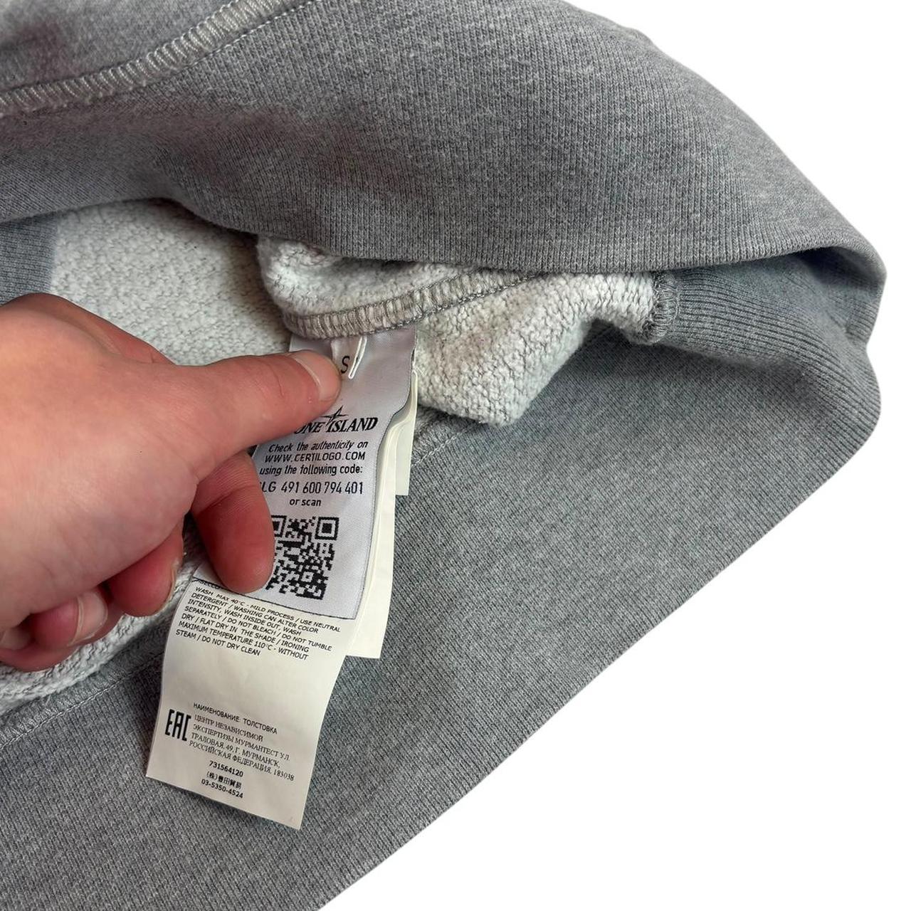 Stone island grey pullover hoodie (S)