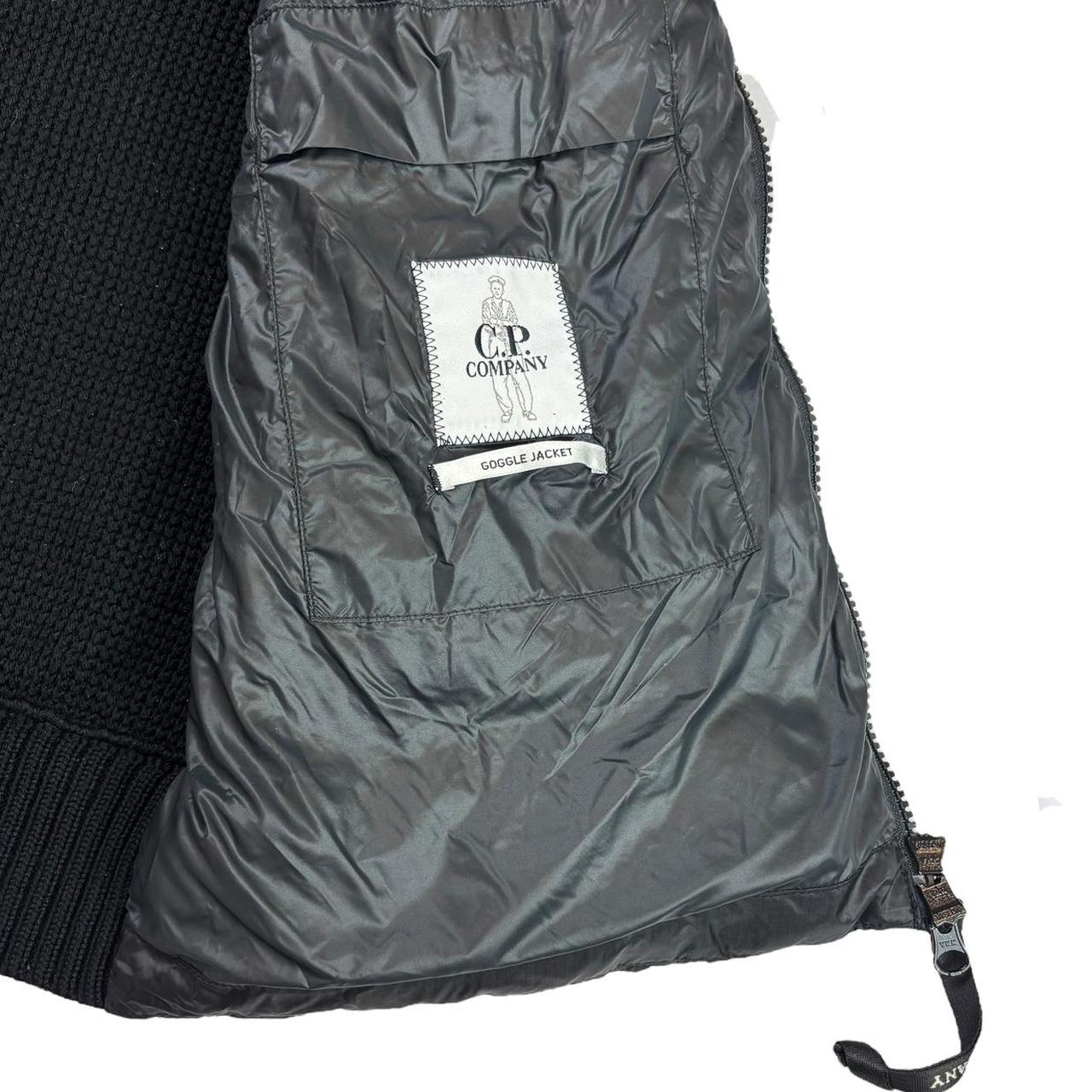CP company black DD shell hybrid down puffer goggle jacket (M)