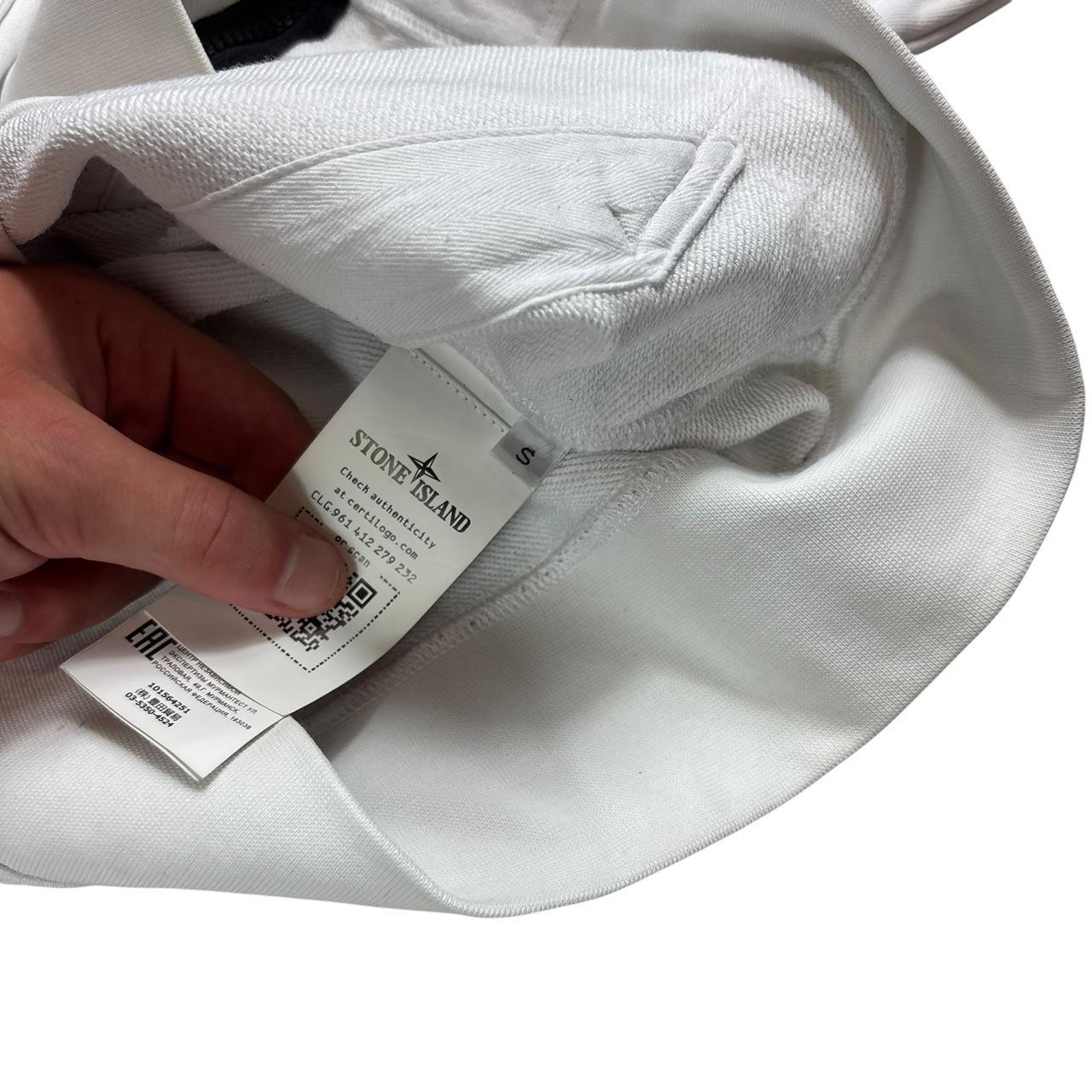 Stone island white zip up hoodie (S)