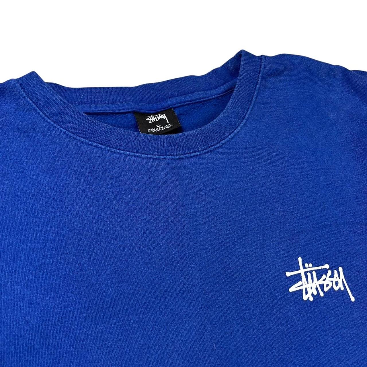 Stussy blue spellout sweatshirt (XL)