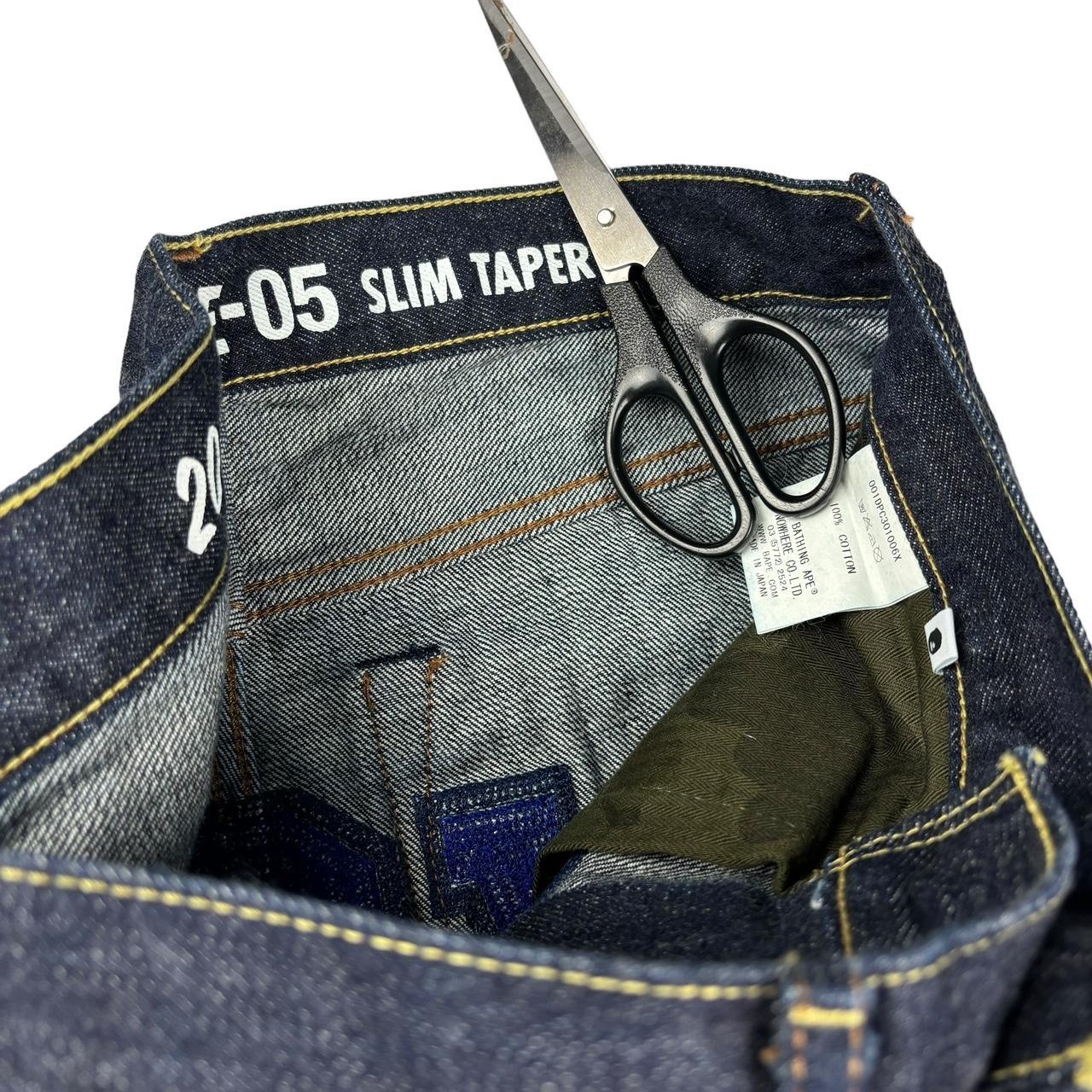 Bape embroidered shark head denim jeans (30")