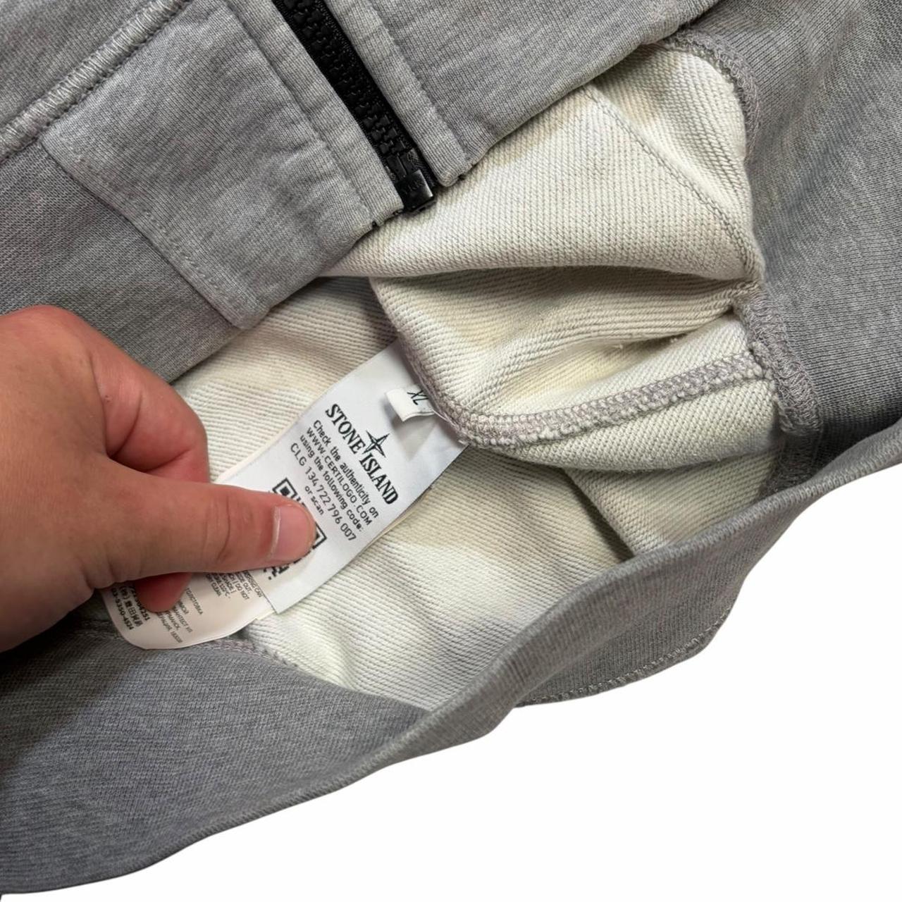 Stone island grey zip up hoodie (XL)