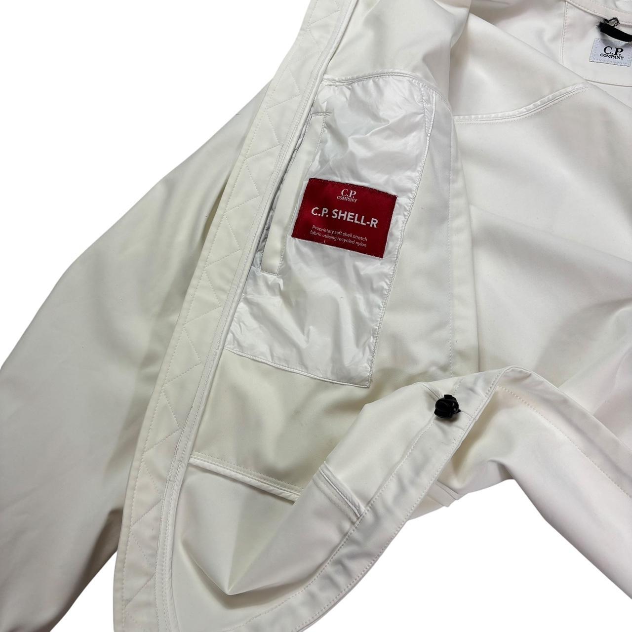 CP Company white soft shell goggle jacket (L)