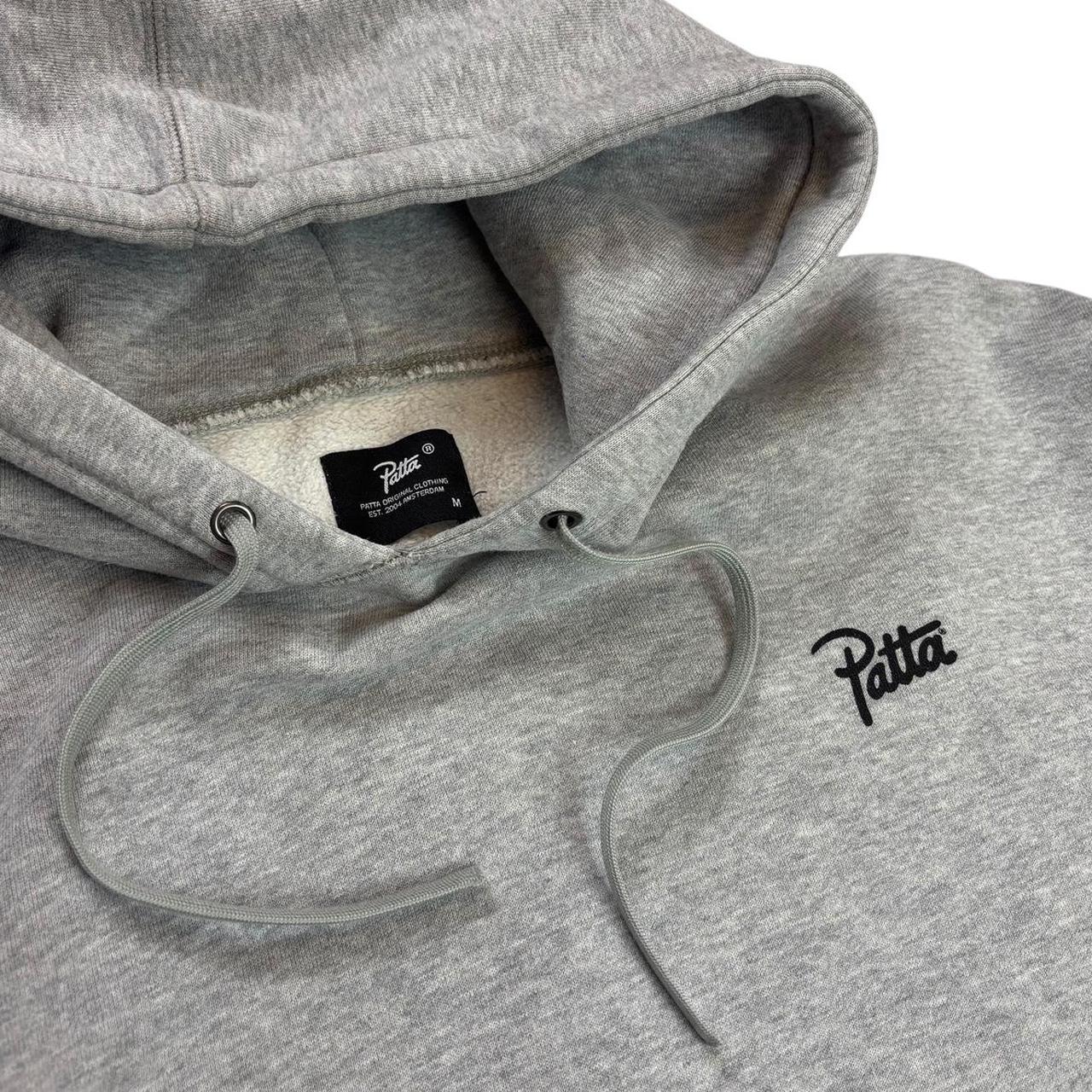 Patta grey embroidered graphic pullover hoodie (M)