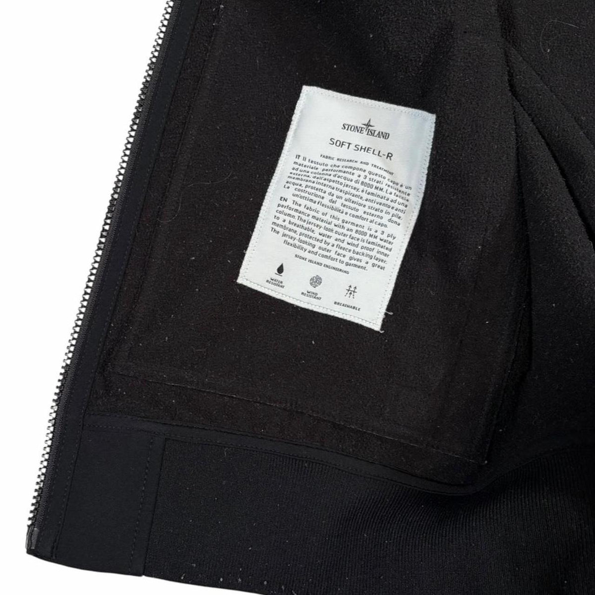 Stone island black soft shell jacket (M)