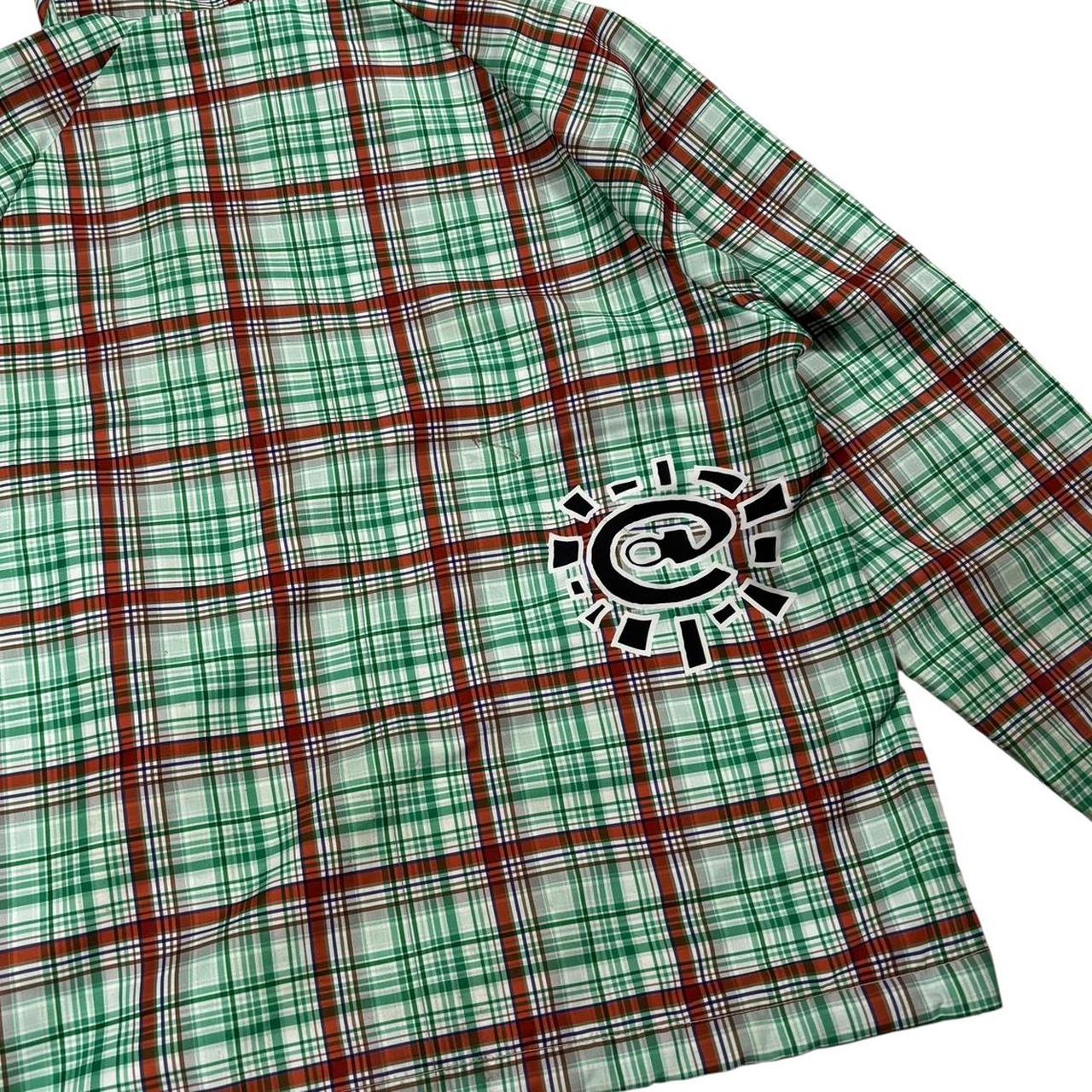 Always do what you should do green plaid windbreaker jacket (S)