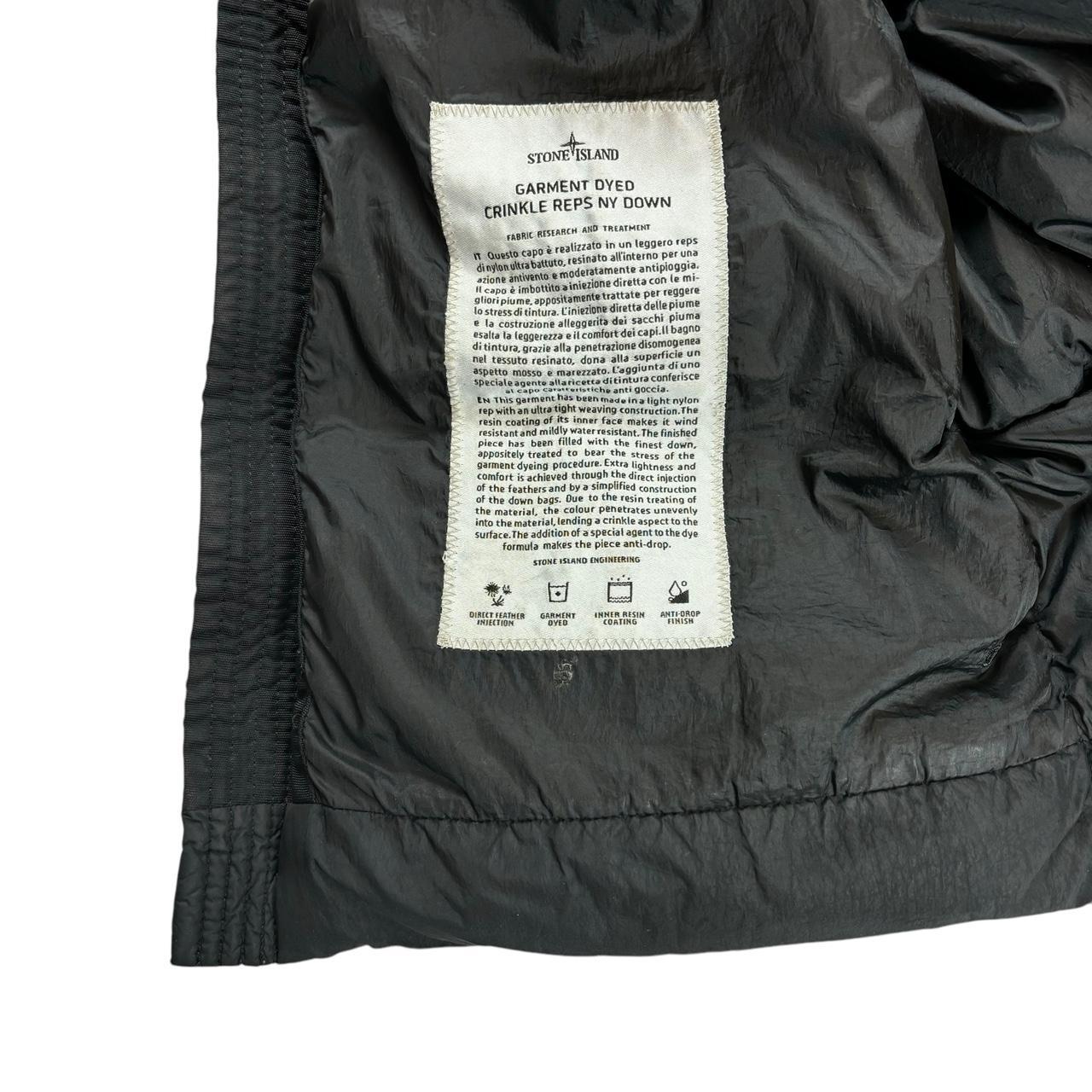 Stone island black garment dyed crinkle reps NY down puffer jacket (M)