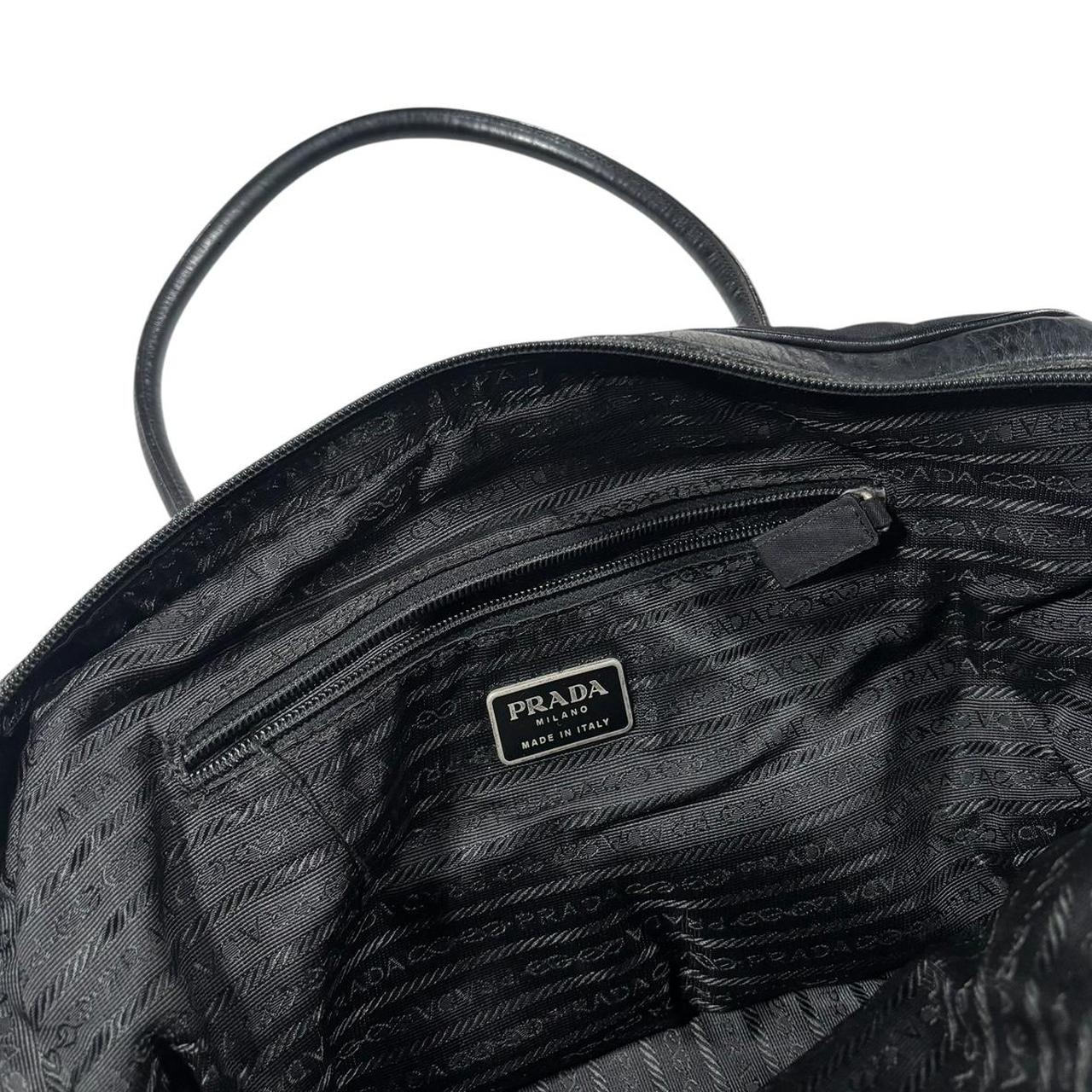 Prada tessuto black bowler shoulder bag