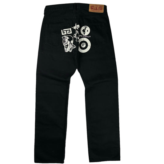 Bape multi logo black denim jeans