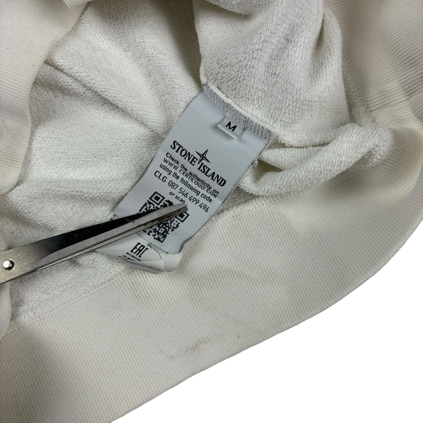 Stone island white pullover sweatshirt