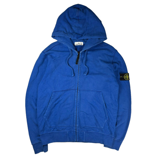 Stone island blue zip up hoodie