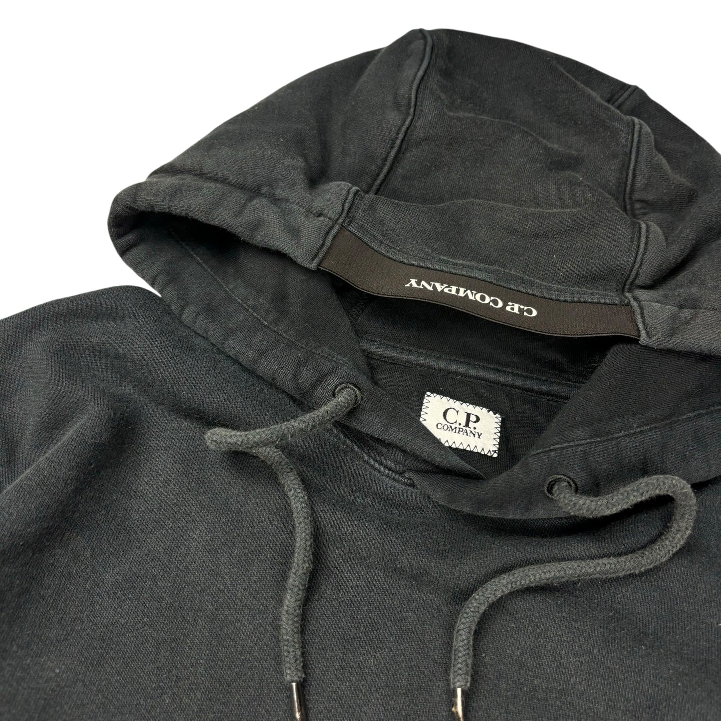 CP company black thick pullover hoodie