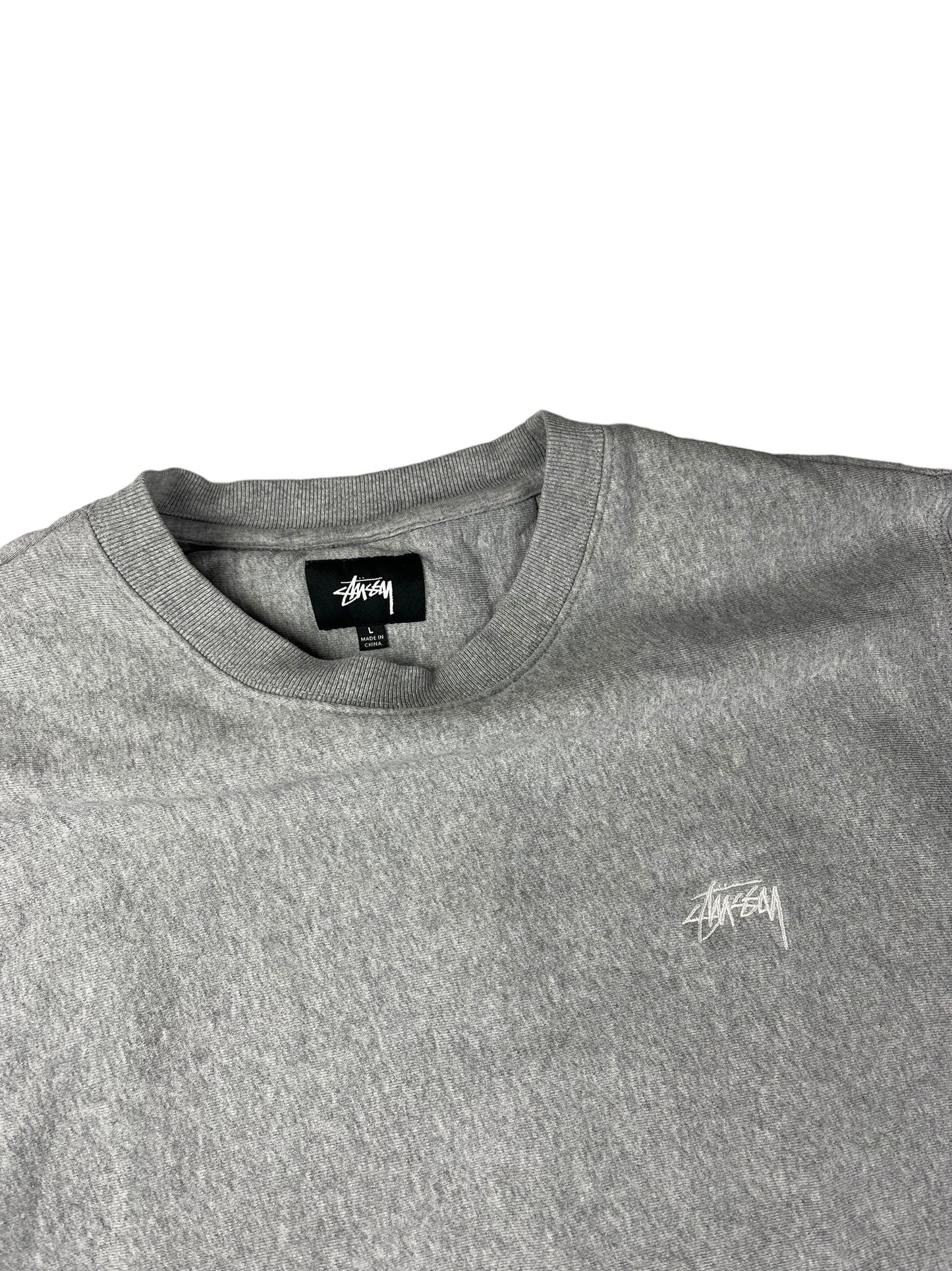 Stussy grey thick pullover sweatshirt