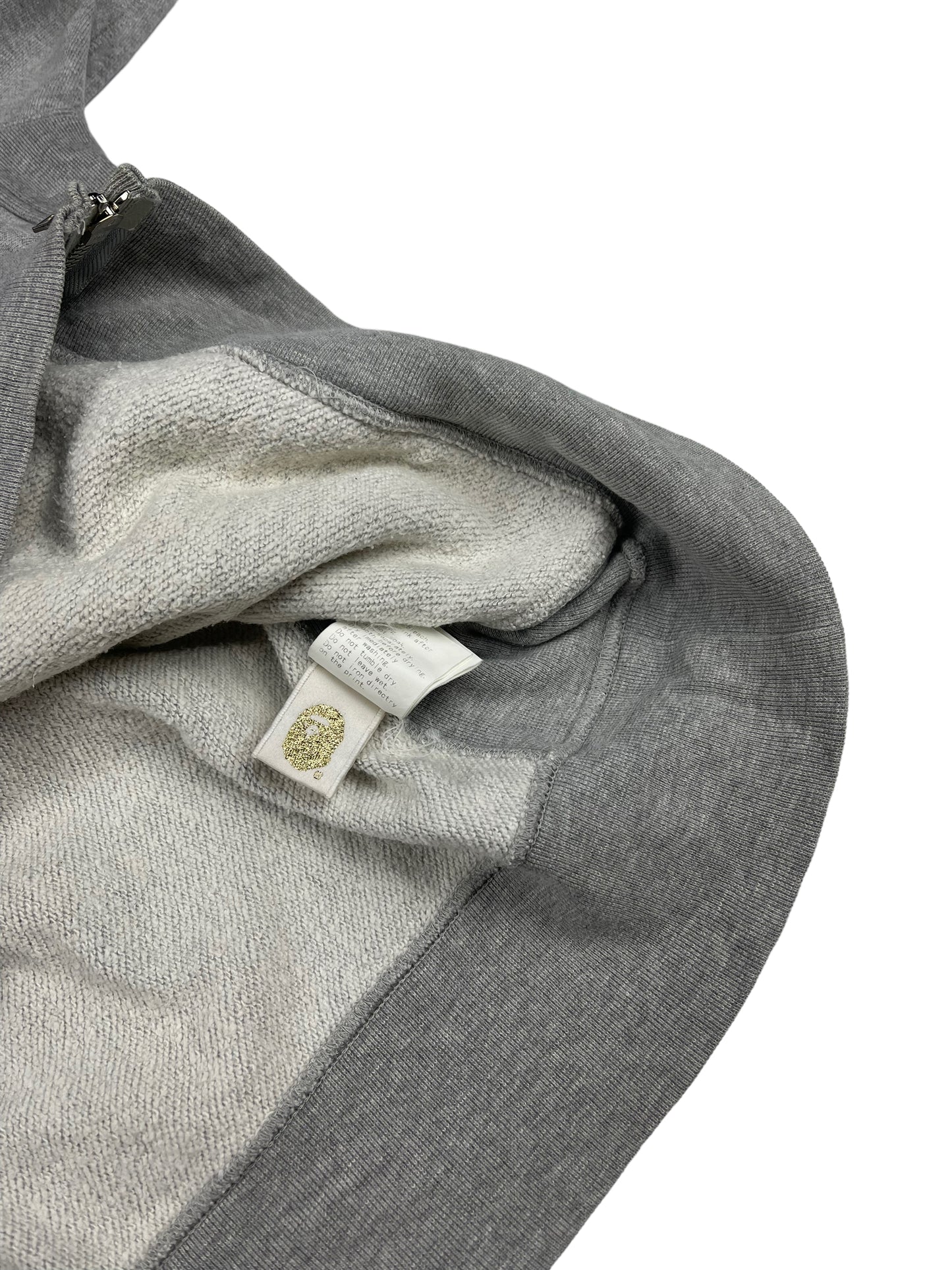 Bape grey full zip up hoodie