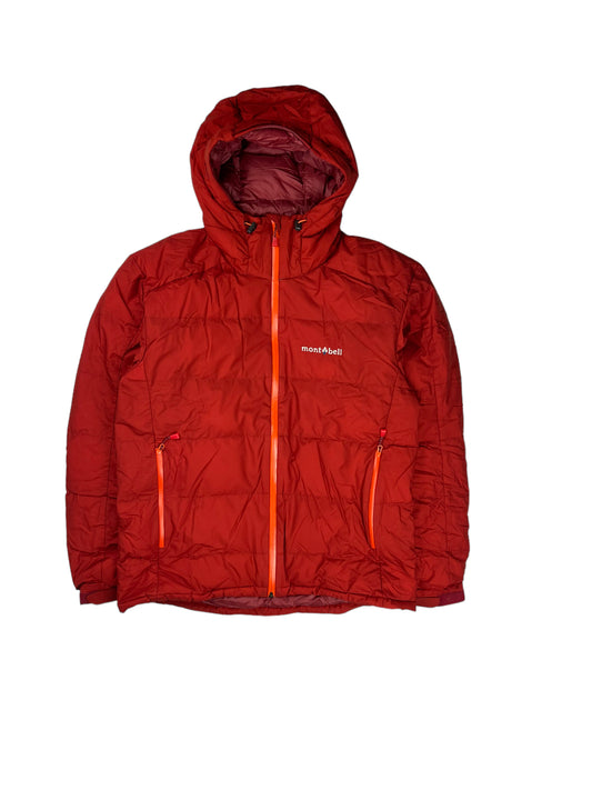 Montbell red down puffer jacket