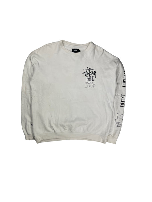 Stussy fall 1995 white pullover sweatshirt