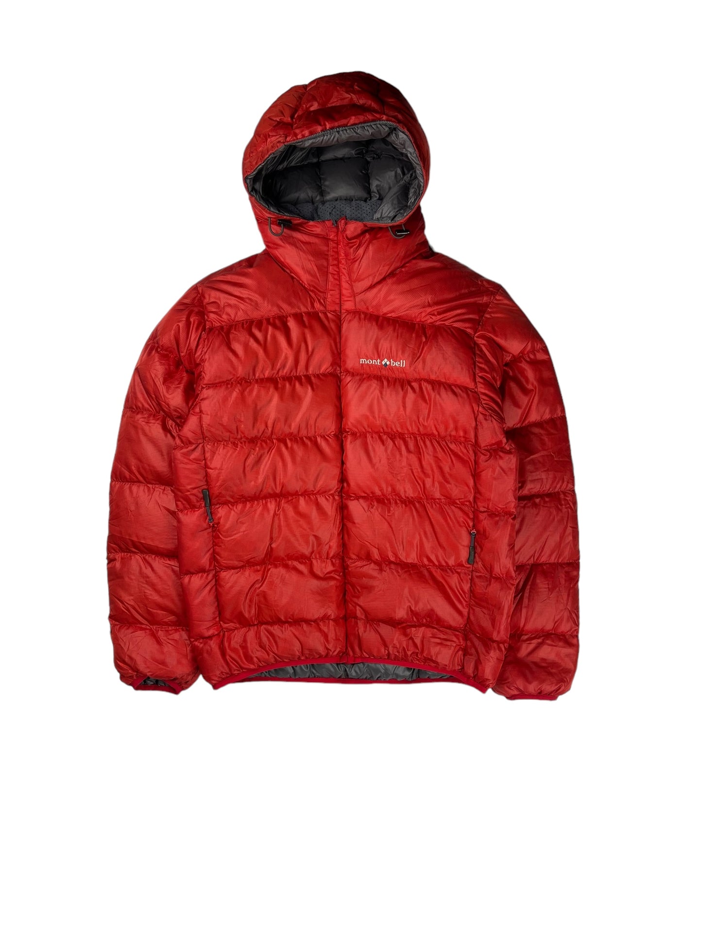 Montbell red down puffer jacket