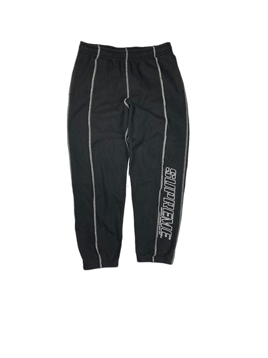 Supreme black coverstitch joggers