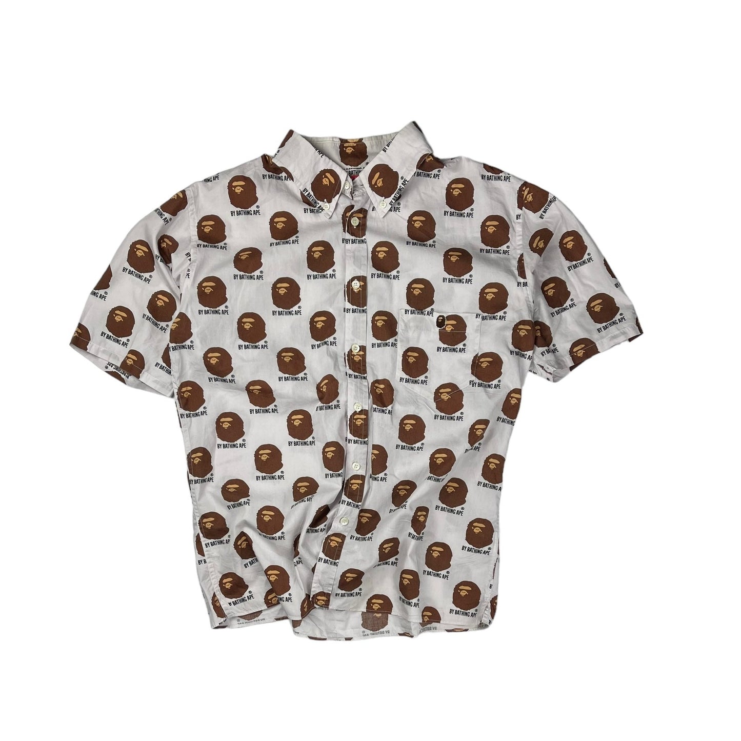 Bape all over print button up shirt