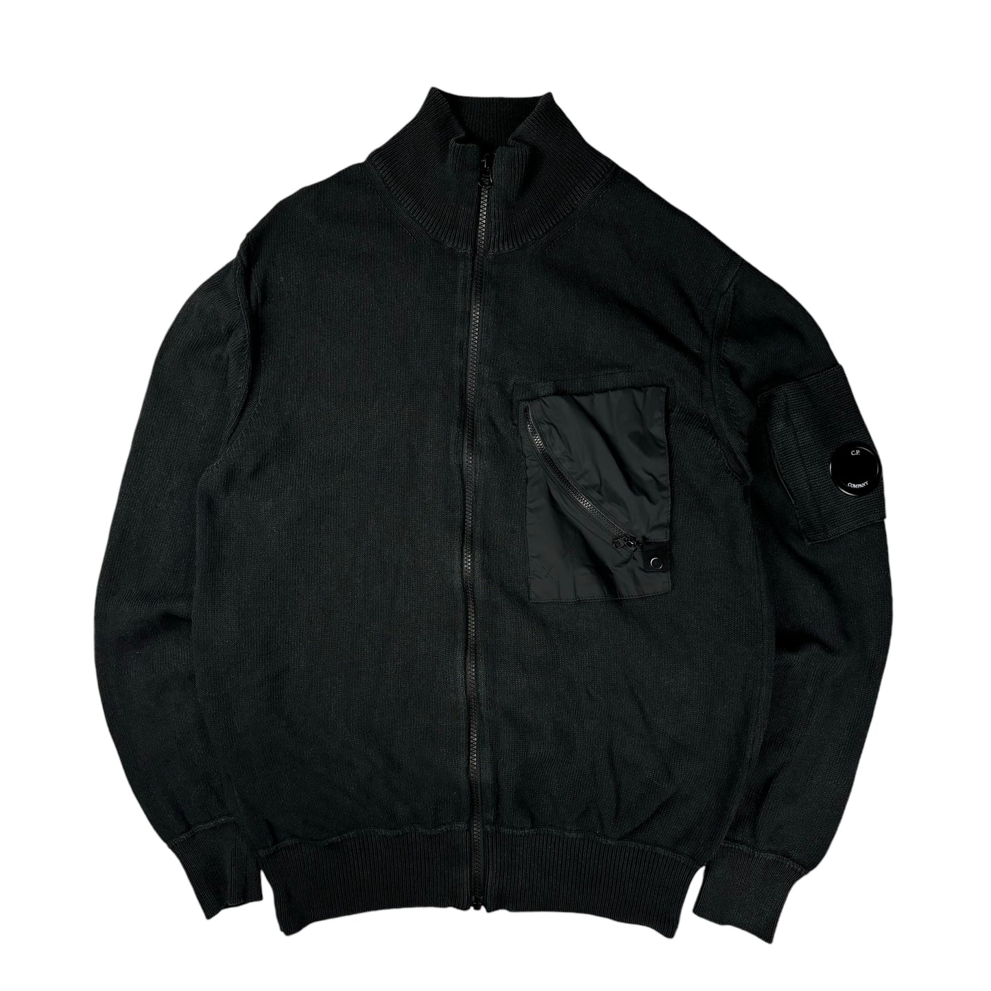 CP company black zip up sweatshirt