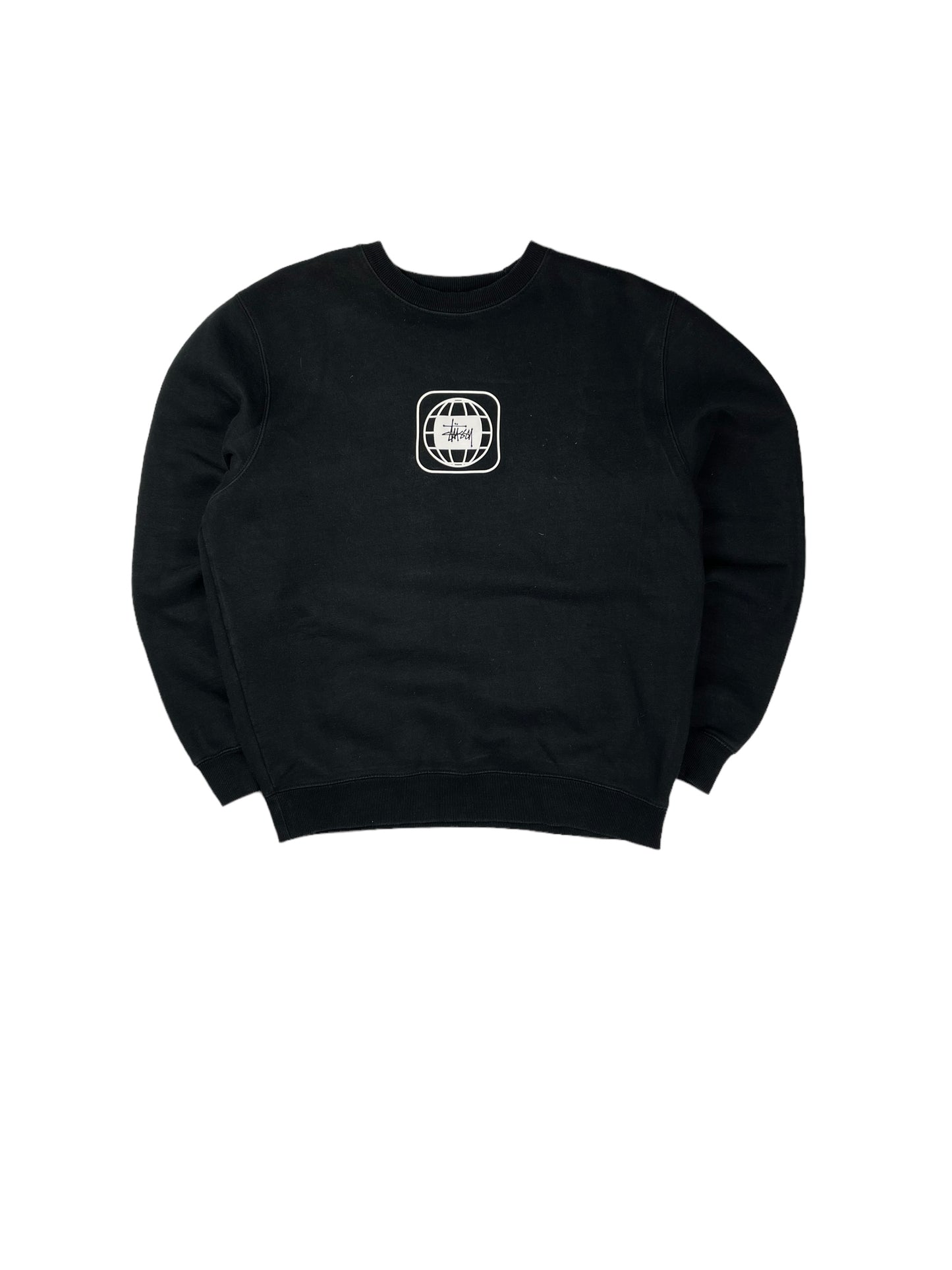 Stussy black thick pullover sweatshirt