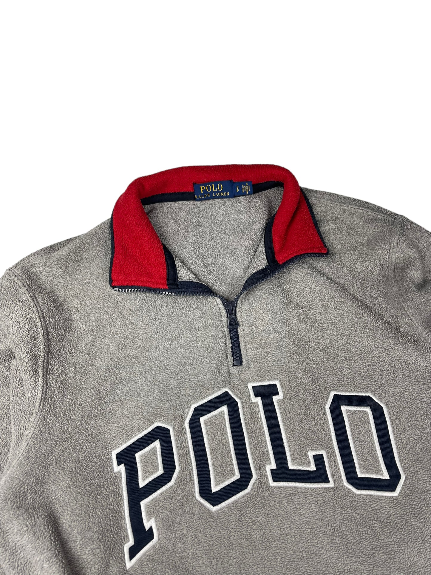 Ralph Lauren spellout fleece quarter zip sweatshirt