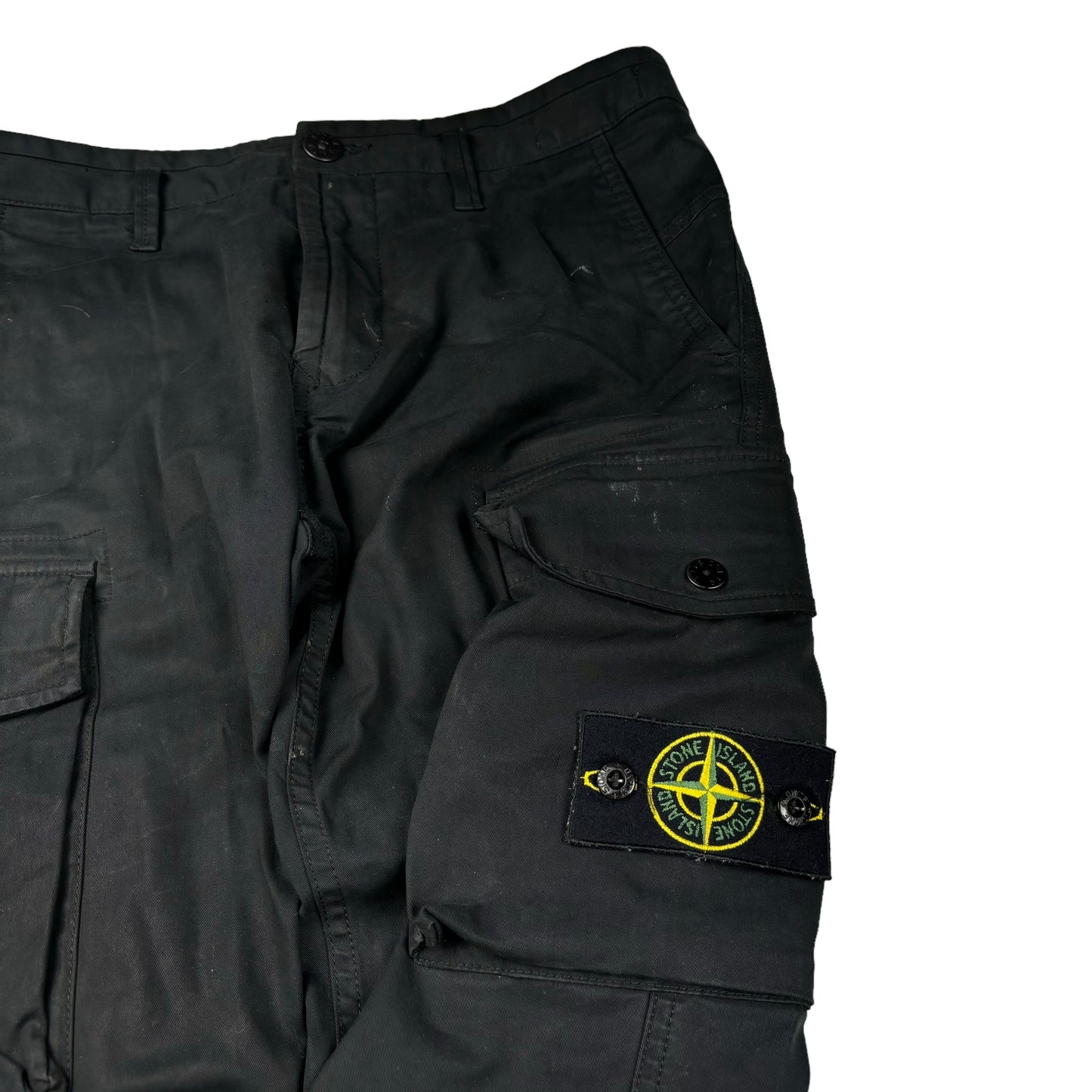 Stone island black cargo trousers