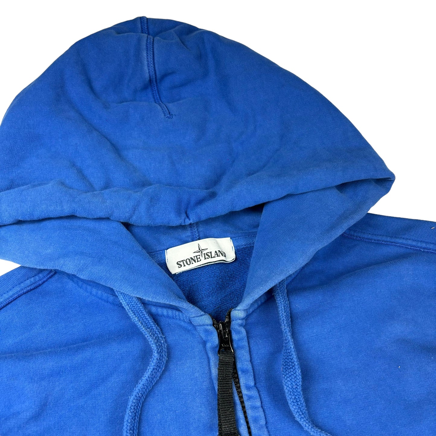 Stone island blue zip up hoodie