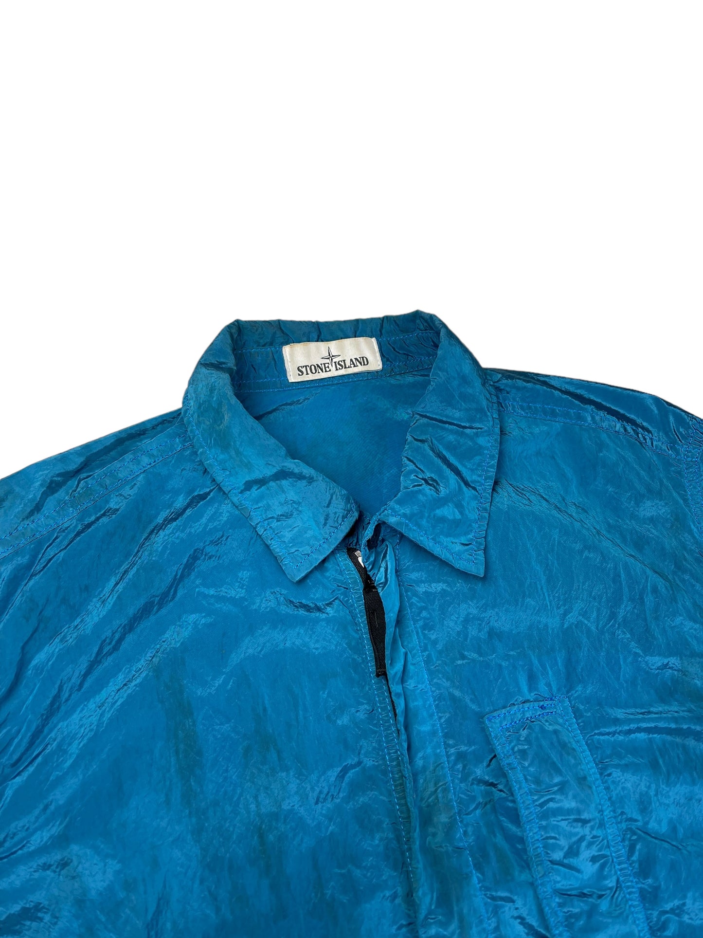 Stone island blue Nylon metal Weft overshirt