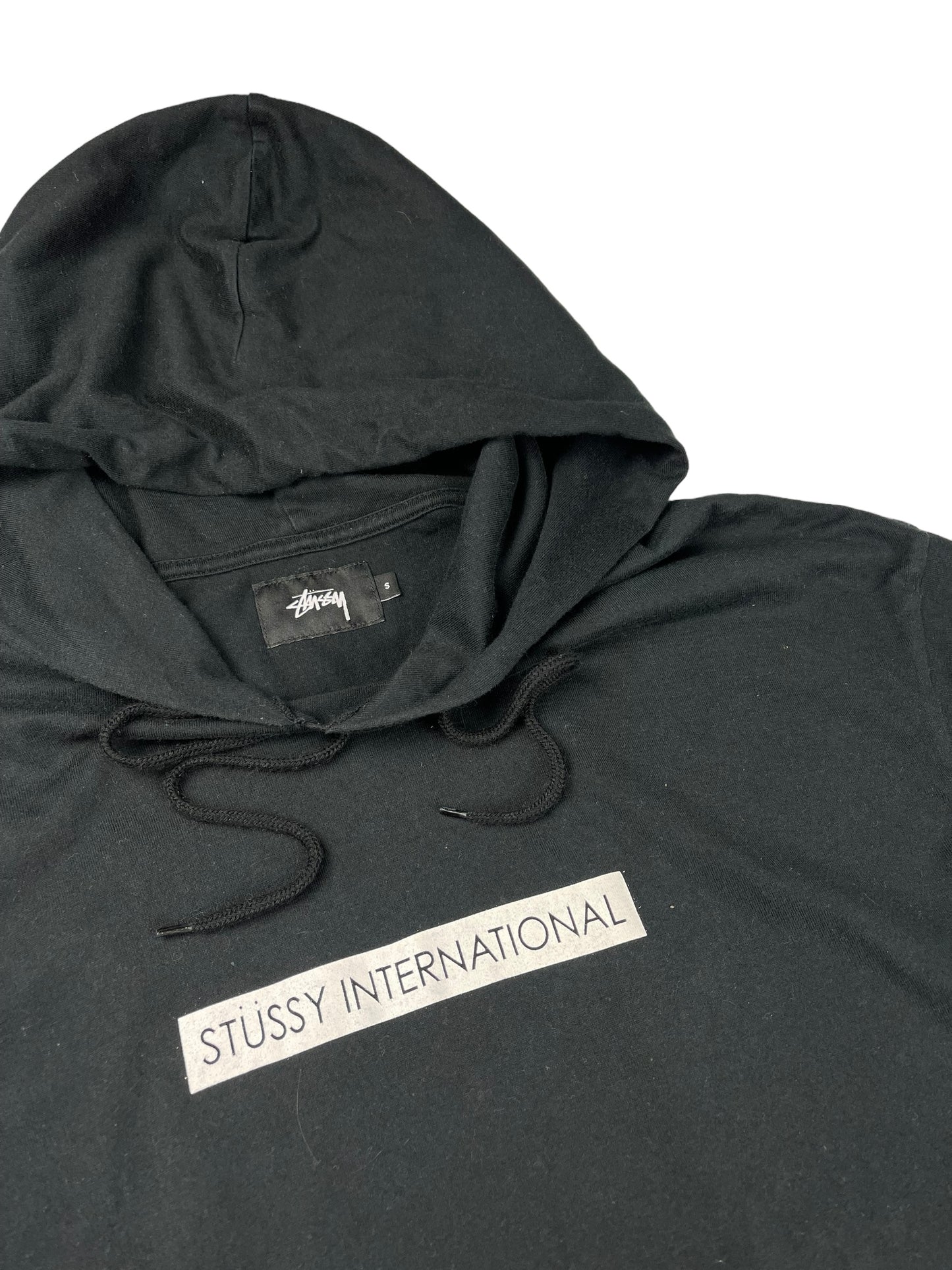 Stussy box logo spellout pullover hoodie