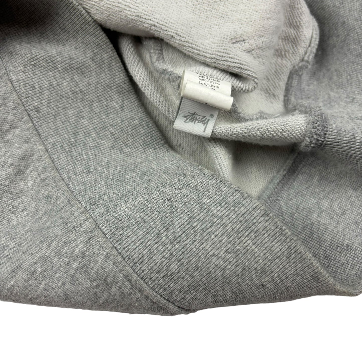 Stussy grey embroidered logo pullover hoodie