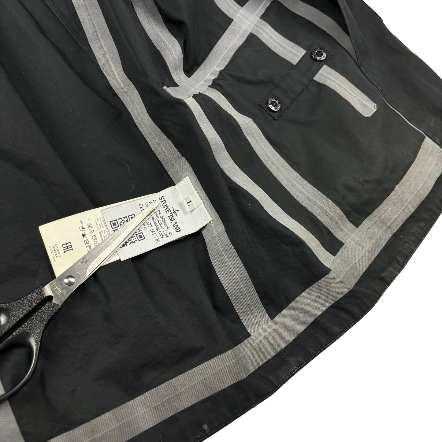 Stone island water repellent supima cotton black jacket