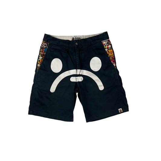 Bape baby milo sad face navy shorts