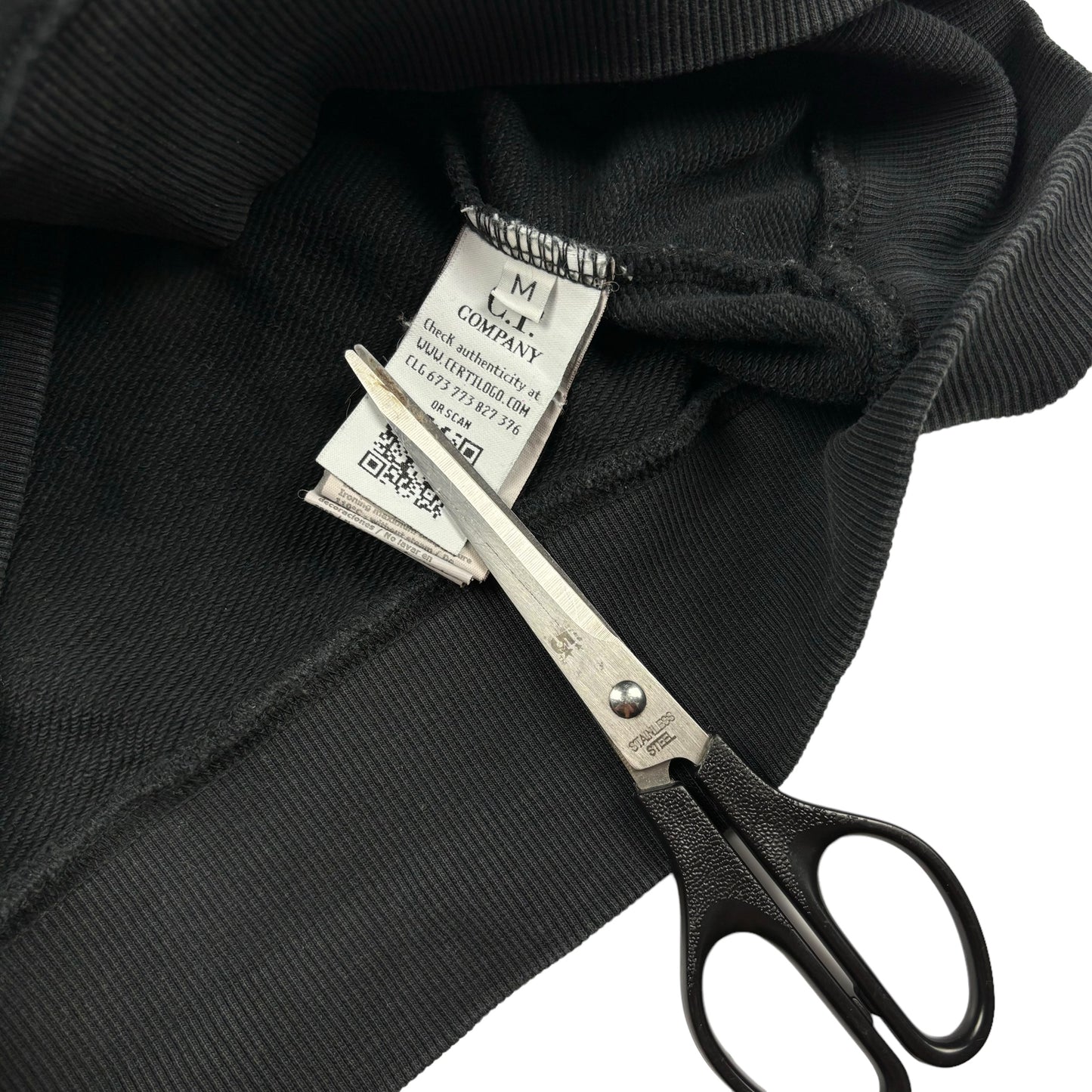 CP company black pullover hoodie