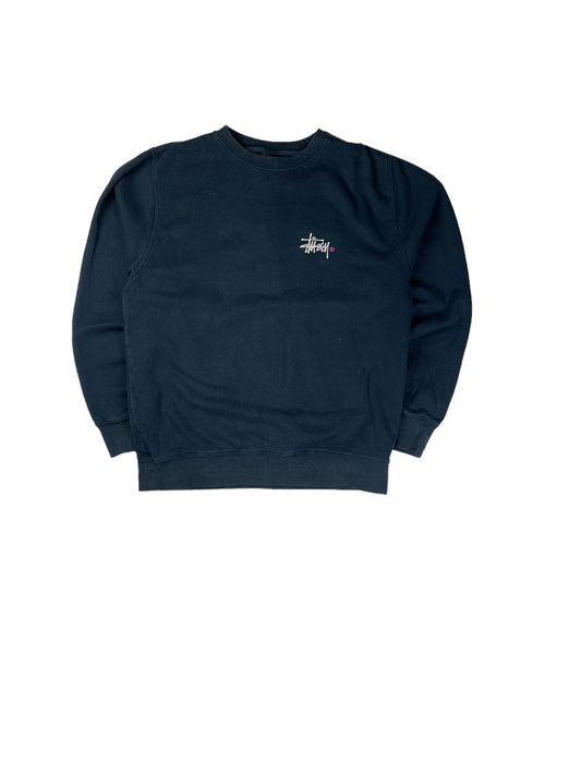 Stussy navy spellout pullover sweatshirt