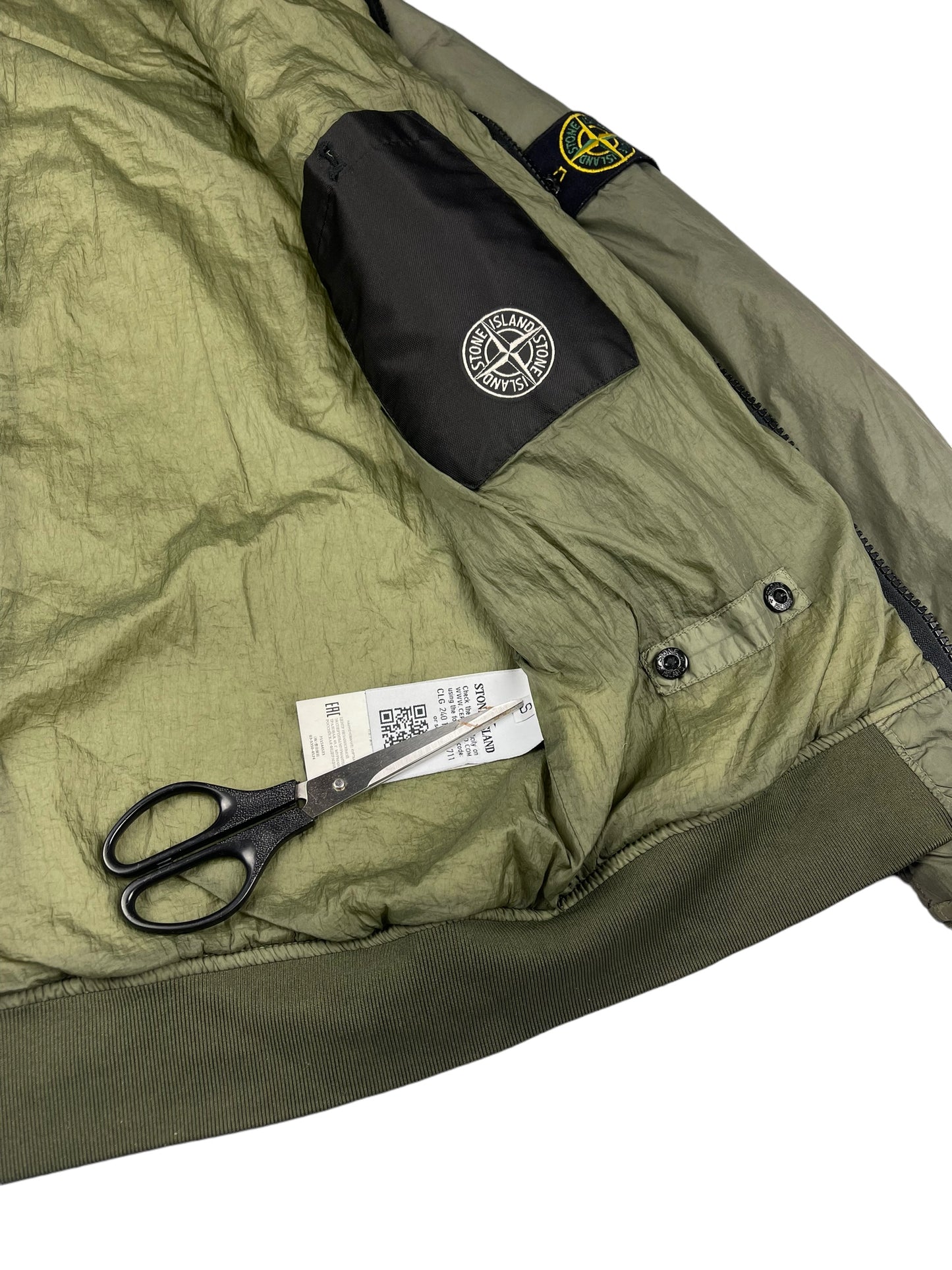 Stone island khaki Garment dyed crinkle reps jacket