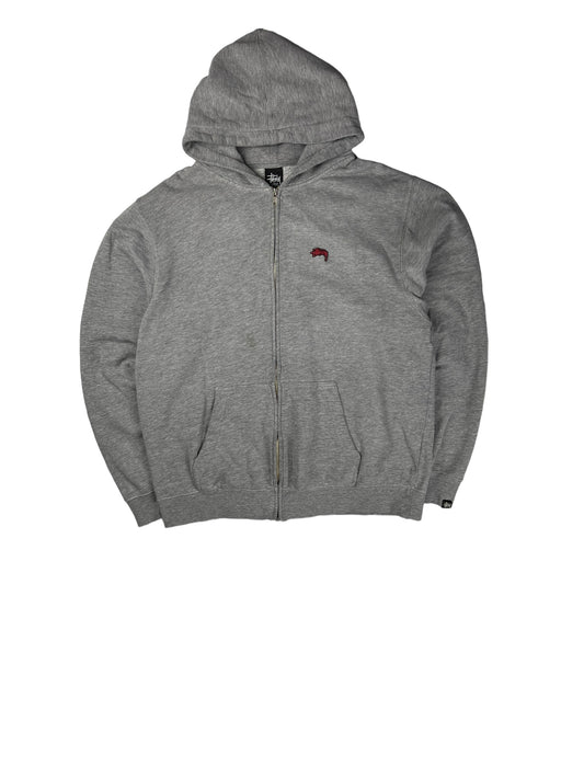 Stussy grey zip up hoodie