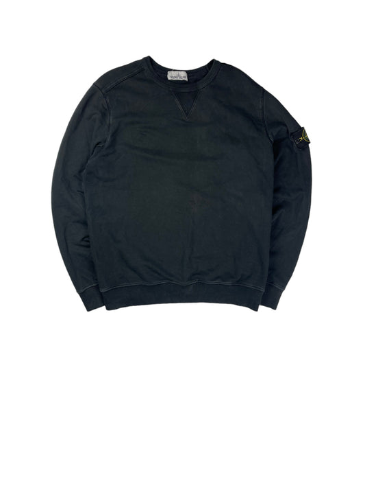 Stone island black pullover sweatshirt