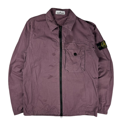 Stone island single pocket canvas overshirt jacket