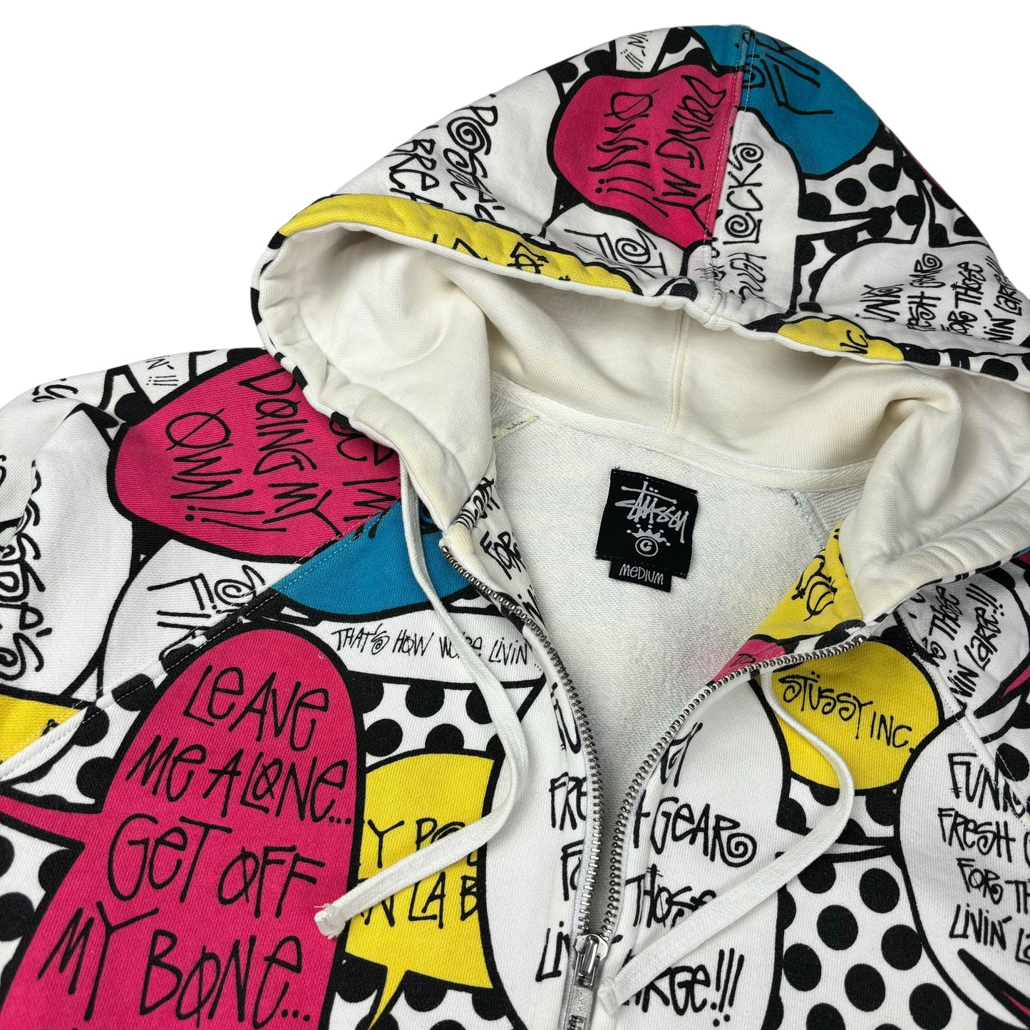 Stussy speech bubble zip up hoodie