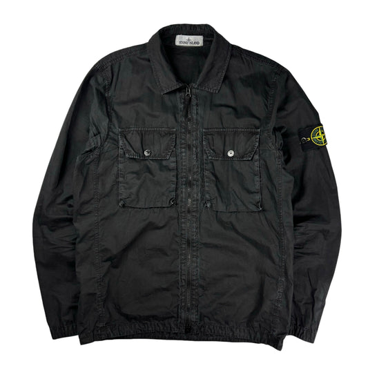 Stone island black double pocket overshirt jacket