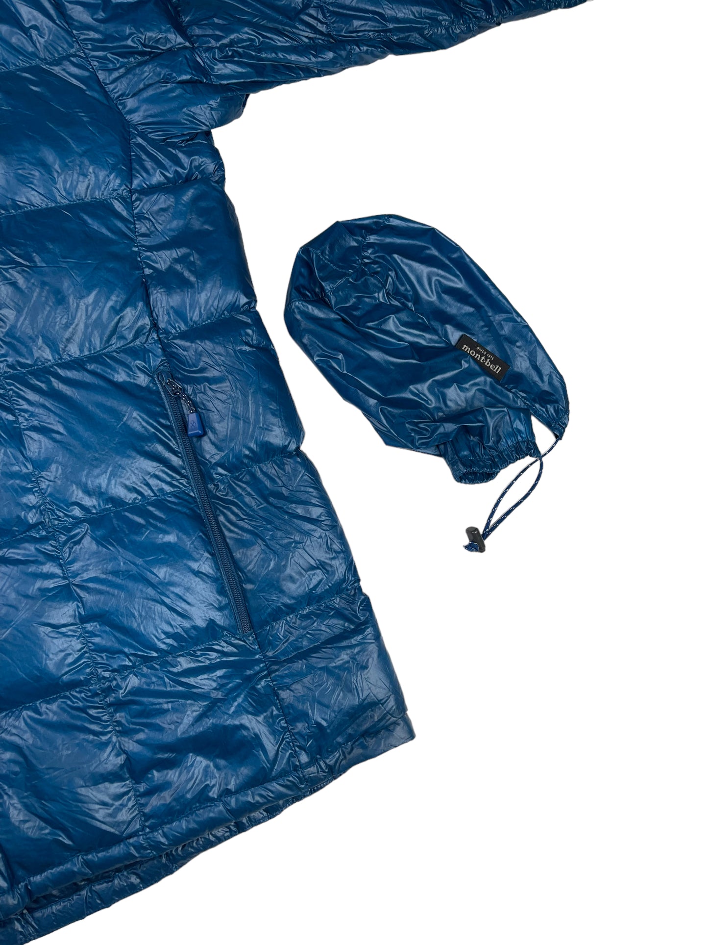 Montbell blue superior square stitch down puffer jacket