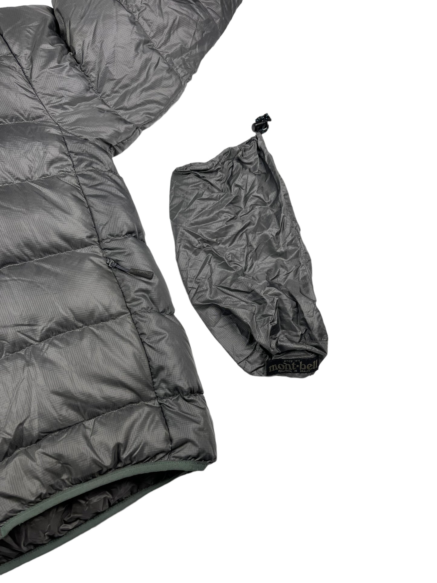 Montbell grey down puffer jacket