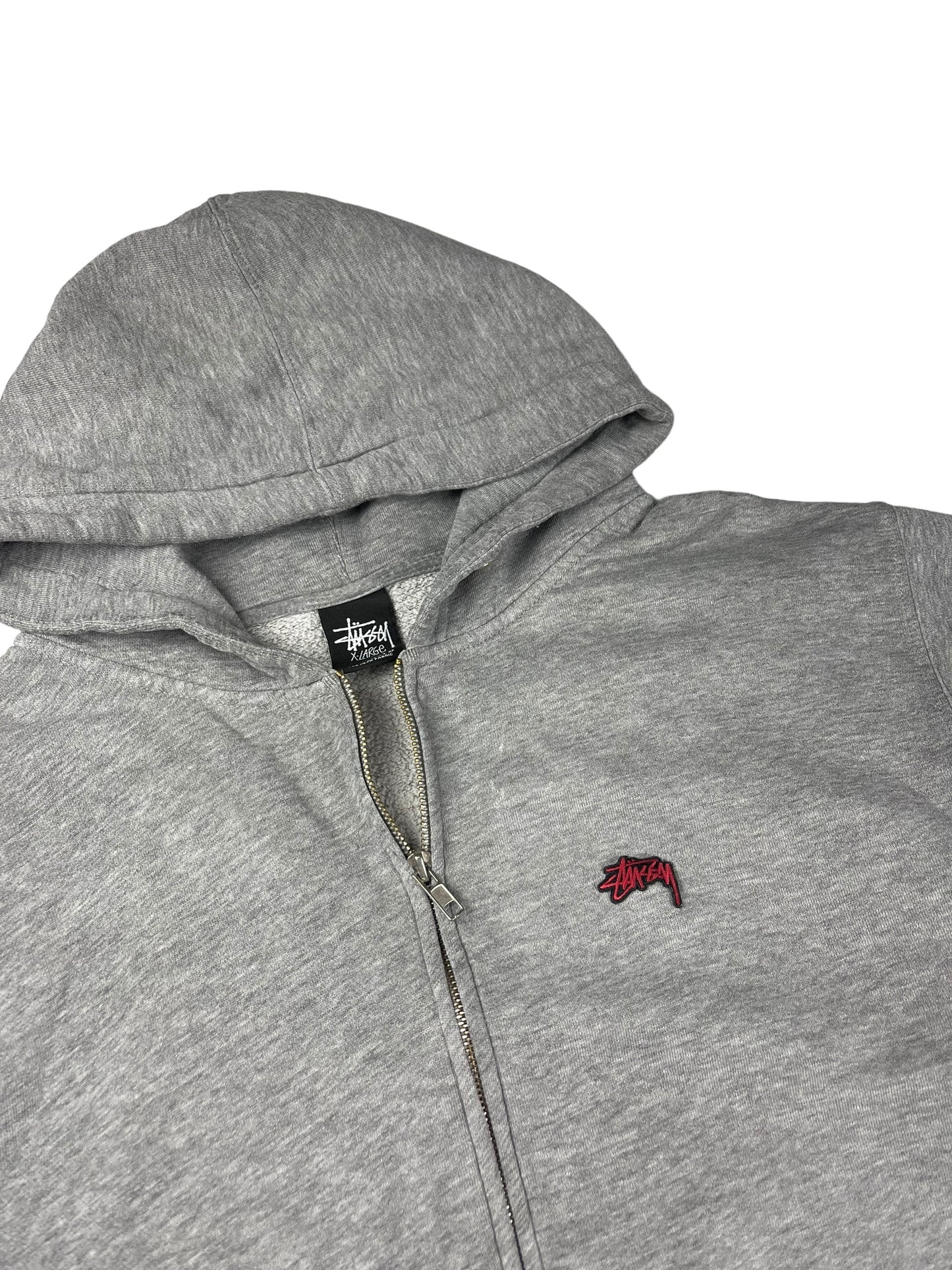 Stussy grey zip up hoodie