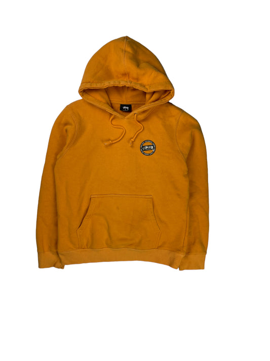 Stussy orange thick pullover hoodie