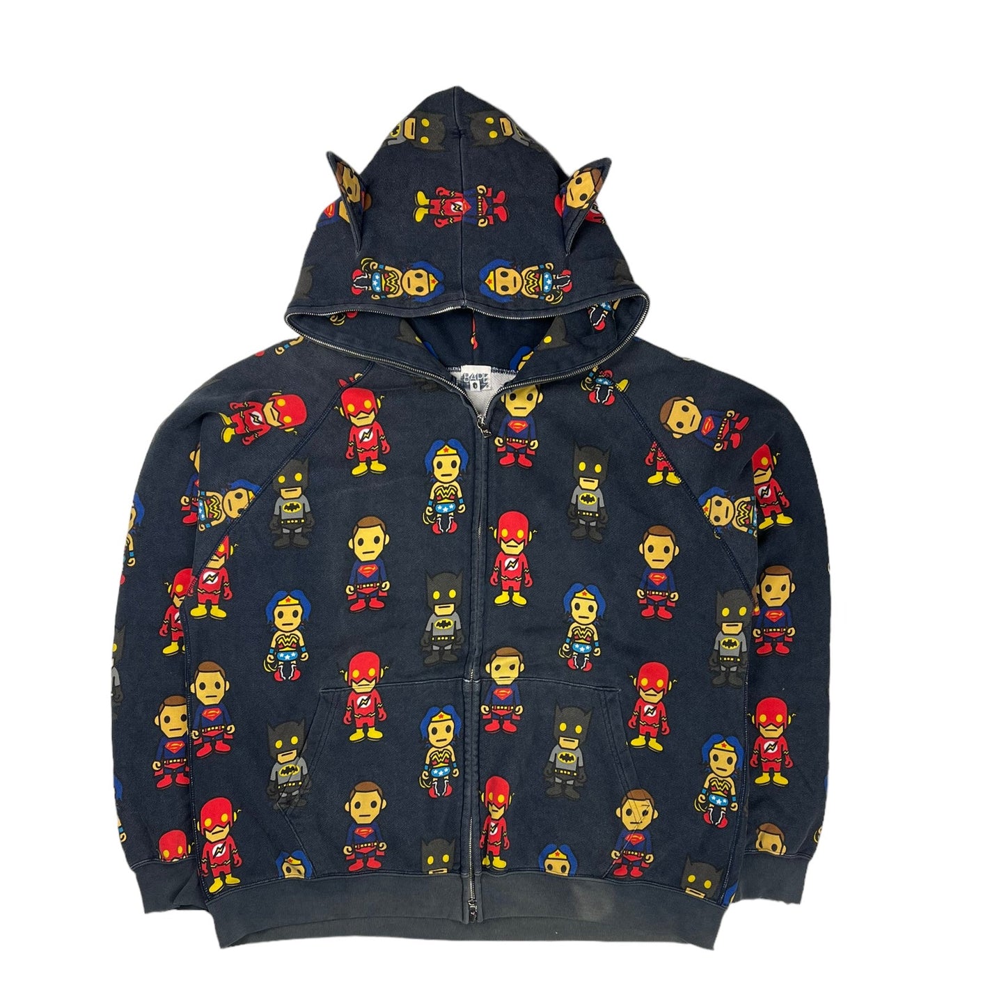 Bape x DC superheroes full zip up hoodie