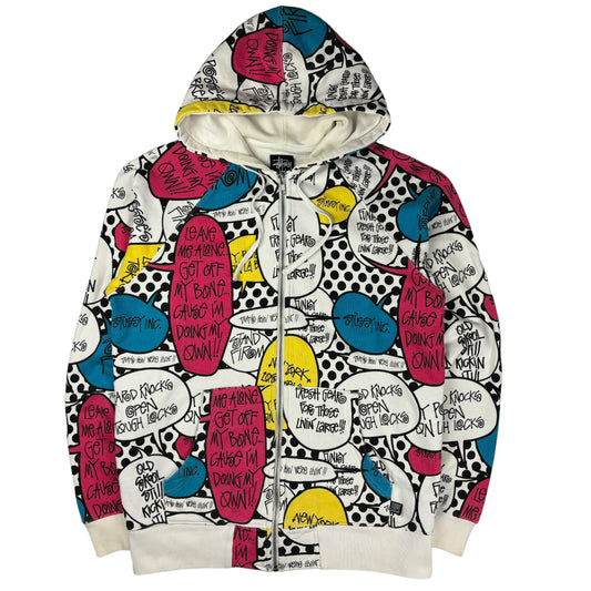 Stussy speech bubble zip up hoodie