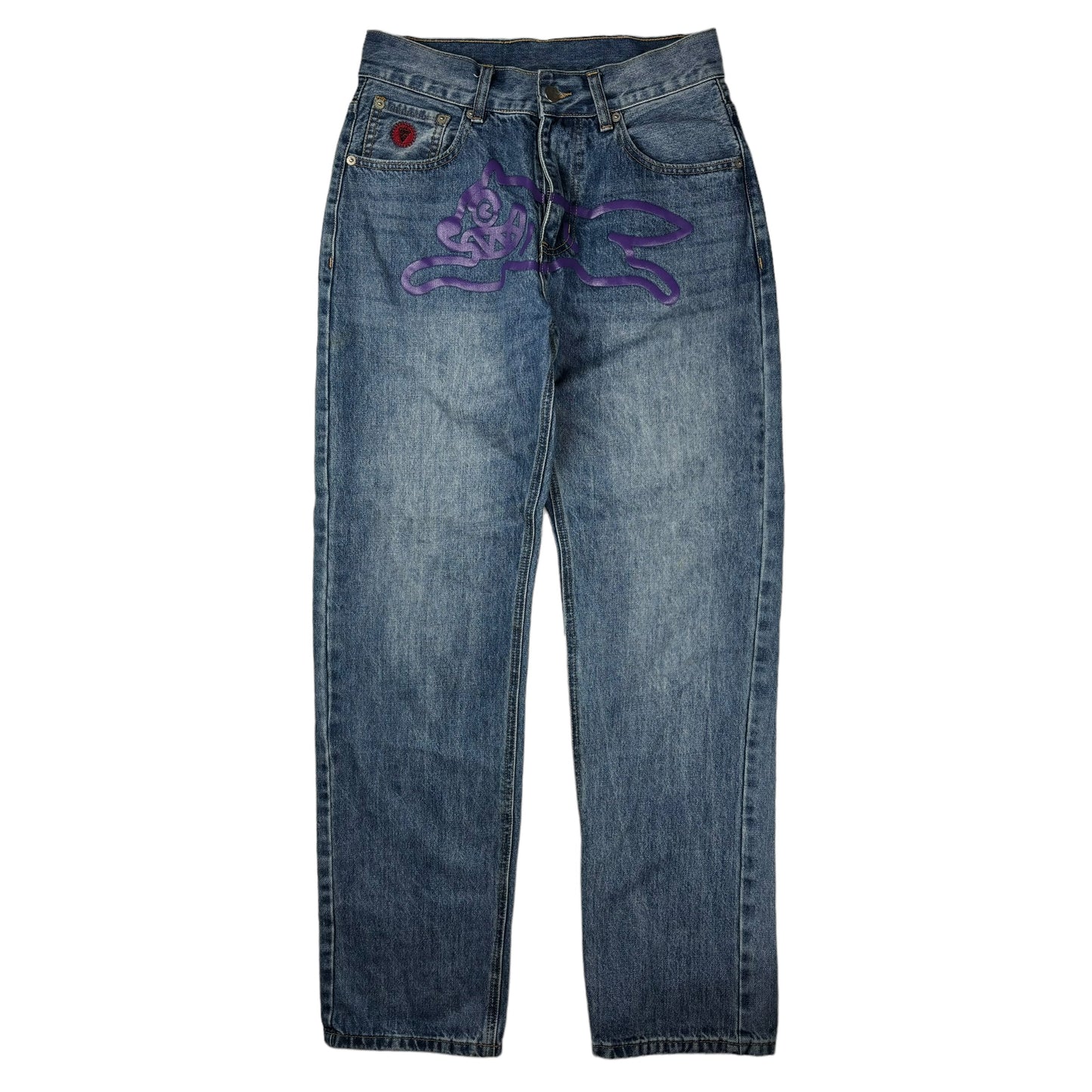 Billionaire boys club purple running dog denim jeans